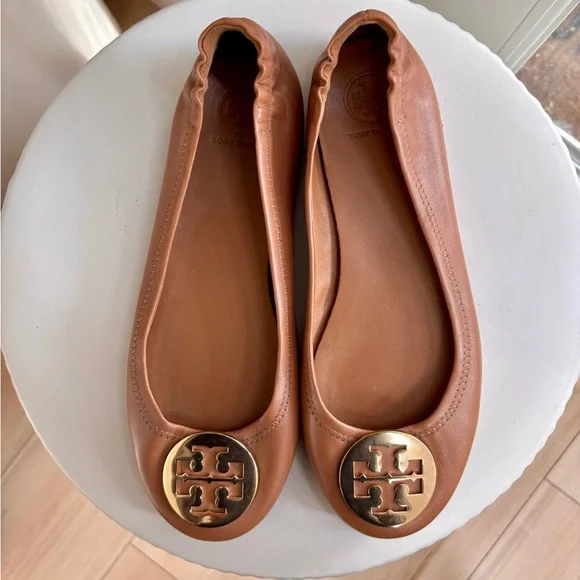 Tory Burch Minnie Travel Ballet Flat 8.5M – Royal Tan – Excellent Condition - Picture 11 of 11